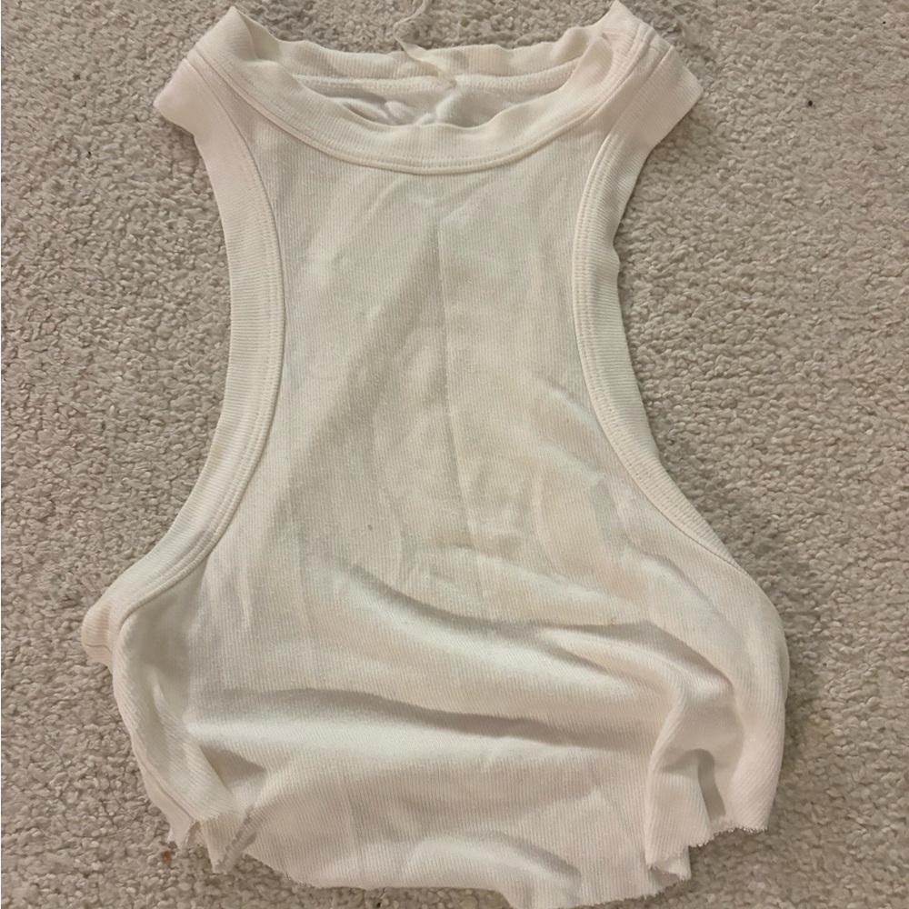 Orseund Iris Cream Ribbed Racerback Tank